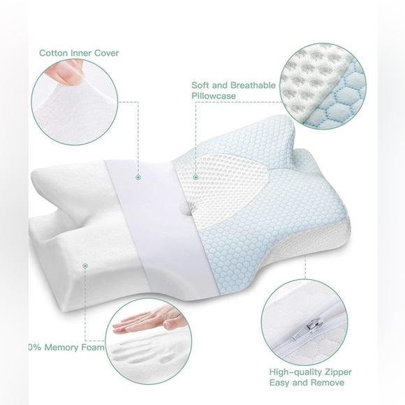 Elviros Bedding Elviros Cervical Memory Foam Pillow Contour Pillows